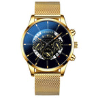GINEVRA Men's Wrist Watch Military Stainless Steel Casual Date Analog Quartz Watch