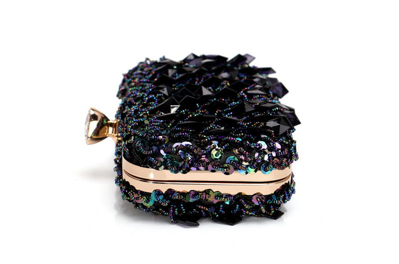 Women Luxury Handbag with Sequins Party Dinner Handbag Ladies Night Bag with Chain Women Banquet Clutch Bag