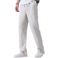 Heren modieuze casual rechte brede mode losse sport elastische broek middelhoge taille dunne linnen heren casual broek