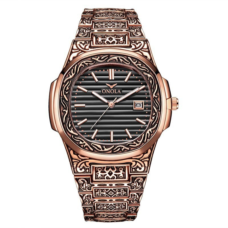 Modieuze quartzhorloges voor dames, merk ONOLA Golden roestvrijstalen horloge, luxe design quartzhorloge voor dames