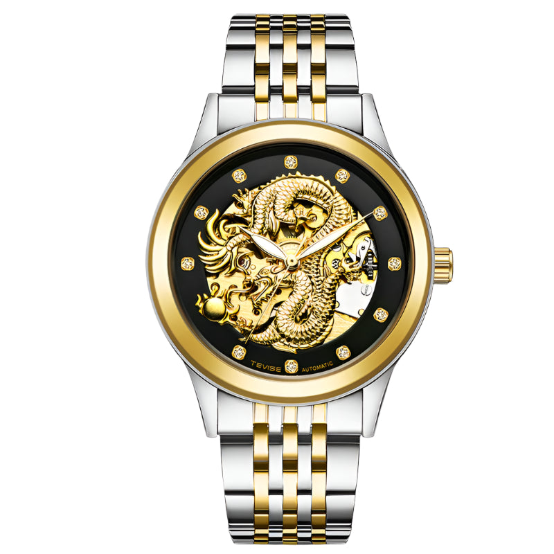 Orologio meccanico Jinlong impermeabile e luminoso da uomo, modello Burst
