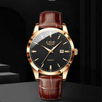 LIGE LG8970 Men's Chronograph Leather Strap Luxury Watches - Acquisti Online