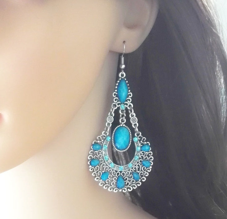 Bohemian water droplets tassel earrings - Acquisti Online