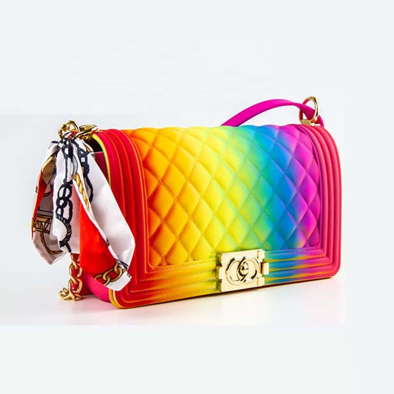 Women's One-shoulder diagonal bag crystal jelly bag