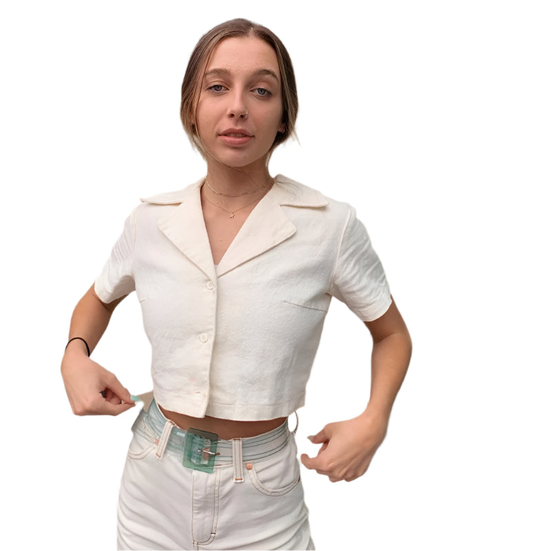 Slim-fit damesoverhemd met korte mouwen
