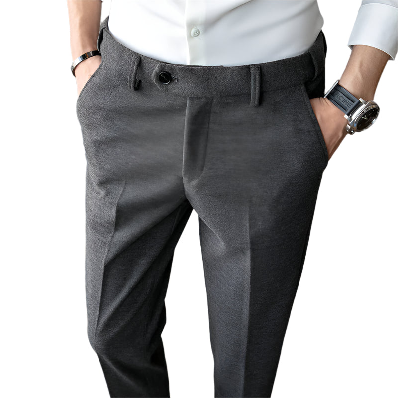 Fashion Slim-fit Thickened Autumn Wool Small Suit Men's Pants