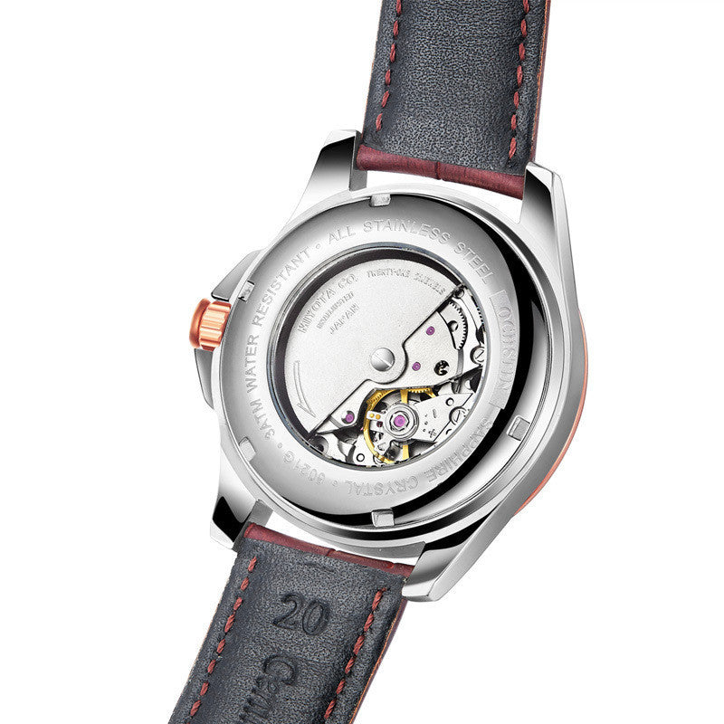 Orologio meccanico automatico da uomo OCHSTIN con cinturino in pelle originale, orologio meccanico da uomo impermeabile in acciaio inossidabile