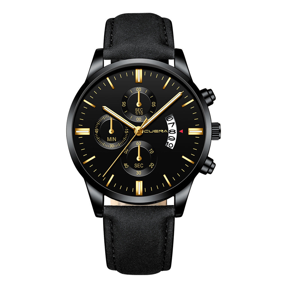 Men's Business Watch Three-eye six-point scale with calendar watch
