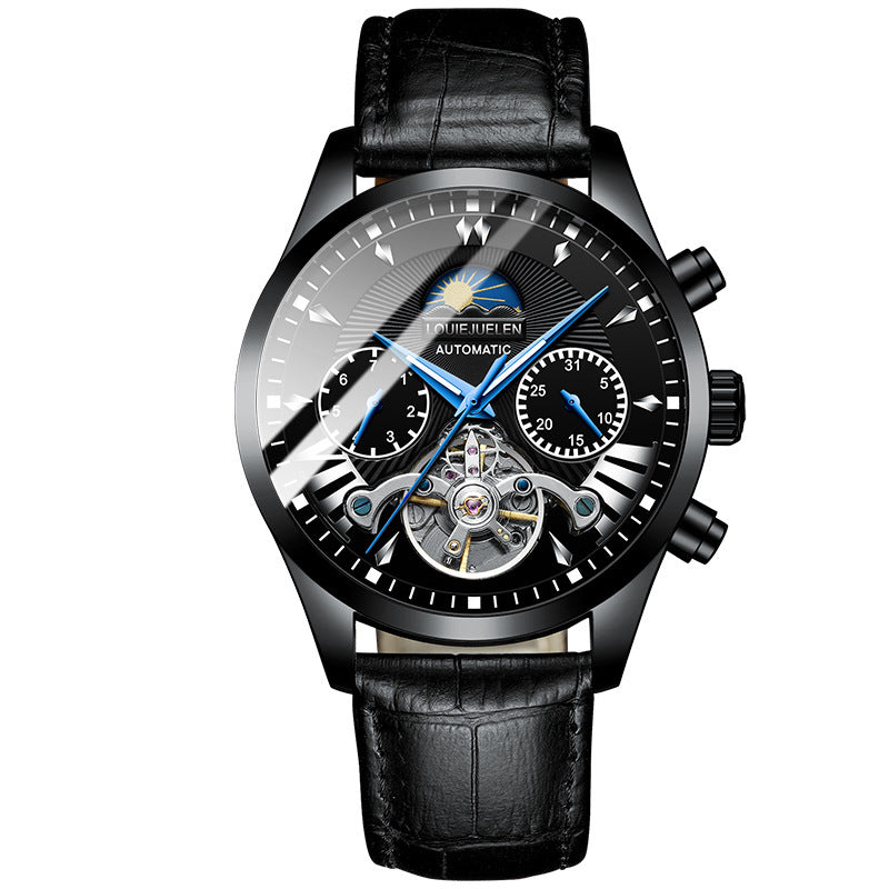 AILANGITEM Men's Business Casual Watch Automatic Mechanical Waterproof Watch Steel Band Fashion Man Watch - Acquisti Online