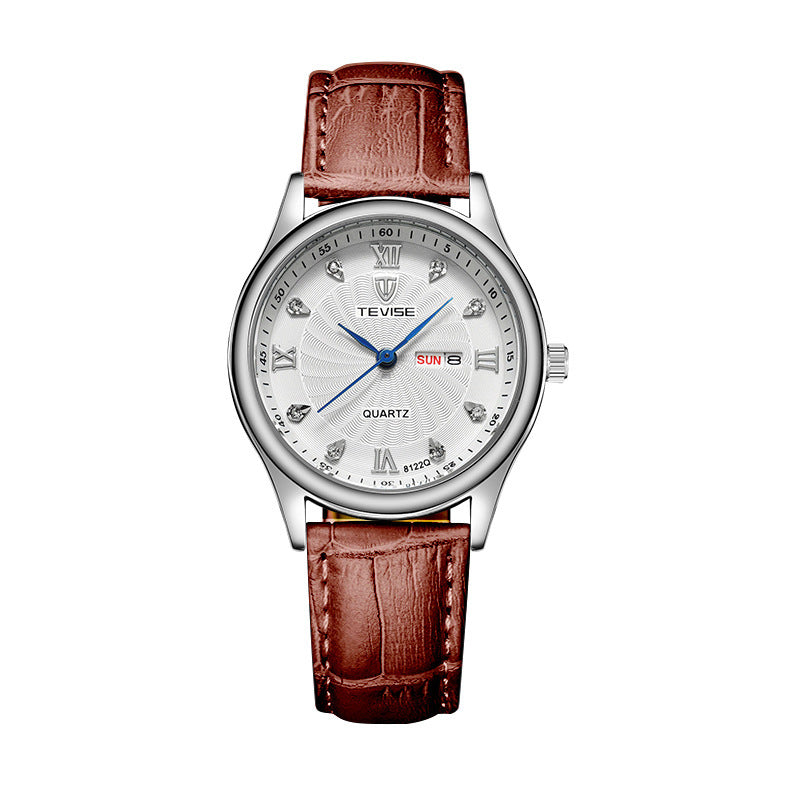 TEVISE Modieuze luxe gouden dameshorloges, armbandhorloges, waterdichte, modieuze quartz-stalen polshorloges