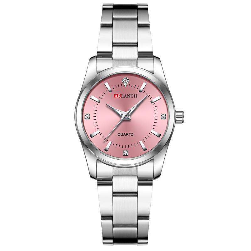 ARLANCH Orologio da polso da donna di lusso in acciaio inossidabile con quadrante piccolo al quarzo e strass.