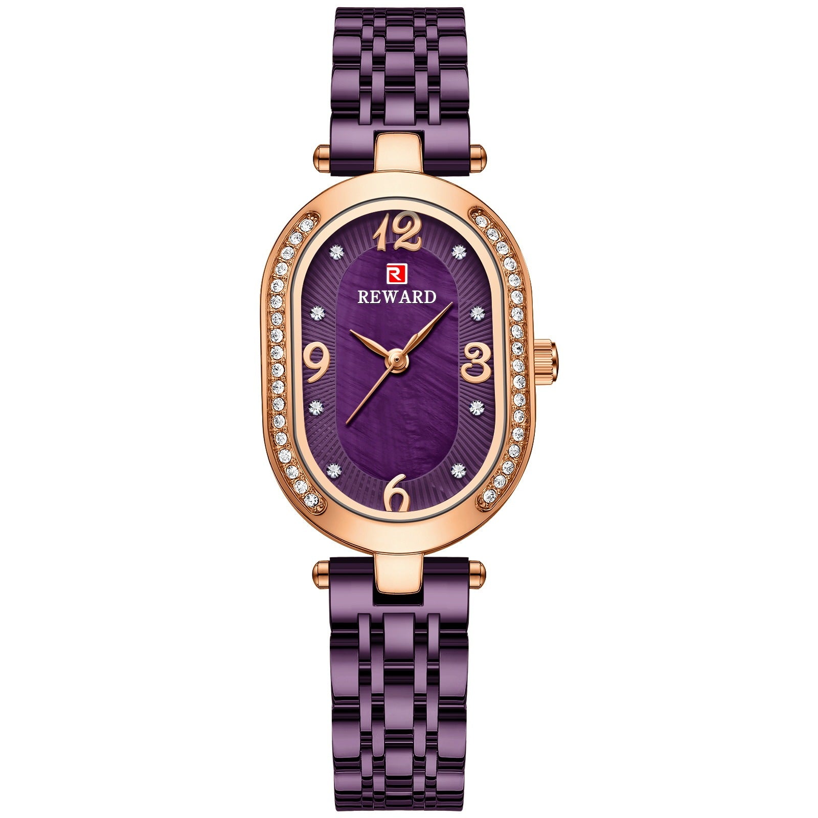 REWARD Women's Luxury Quartz Watch Stainless Steel Band Rhinstone Crafted Waterproof Women Quartz Watch
