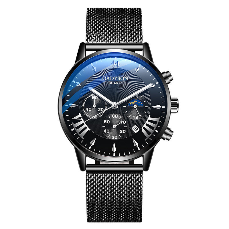 Men's watch high-end buckle steel watch