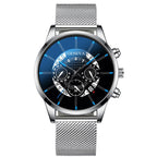 GINEVRA Men's Wrist Watch Military Stainless Steel Casual Date Analog Quartz Watch