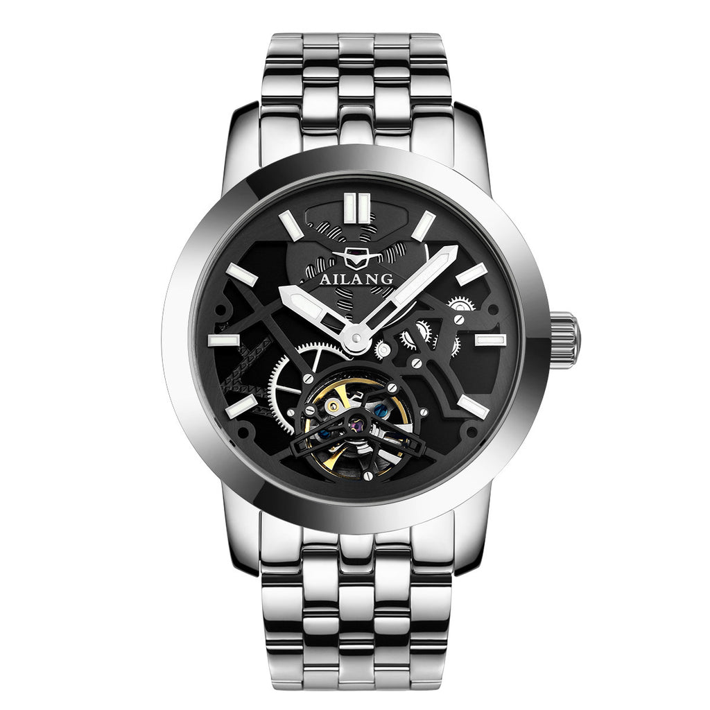 Orologio meccanico automatico da uomo con volano cavo, orologio da uomo alla moda