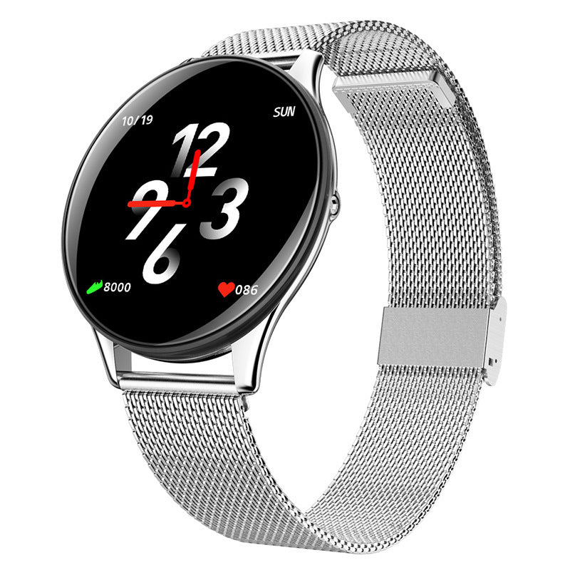 Modieuze mesh-riem smartwatch met gezondheidsmonitoring, Bluetooth-oproep, slimme herinnering, multifunctionele sportmodus, HD-scherm smartwatch