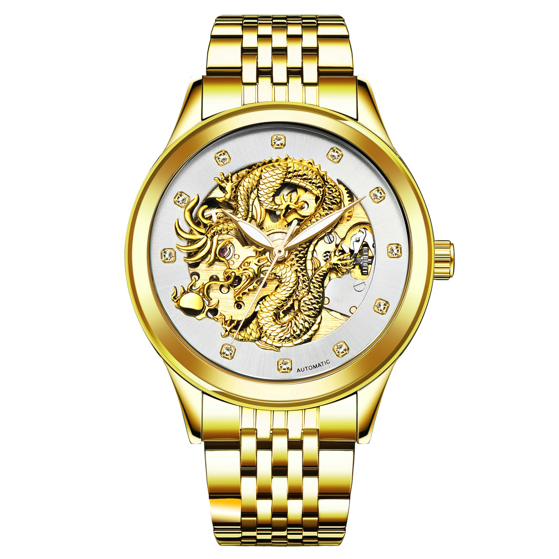Orologio meccanico Jinlong impermeabile e luminoso da uomo, modello Burst