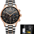 Men's personality fashion trend casual waterproof moon phase quartz watch