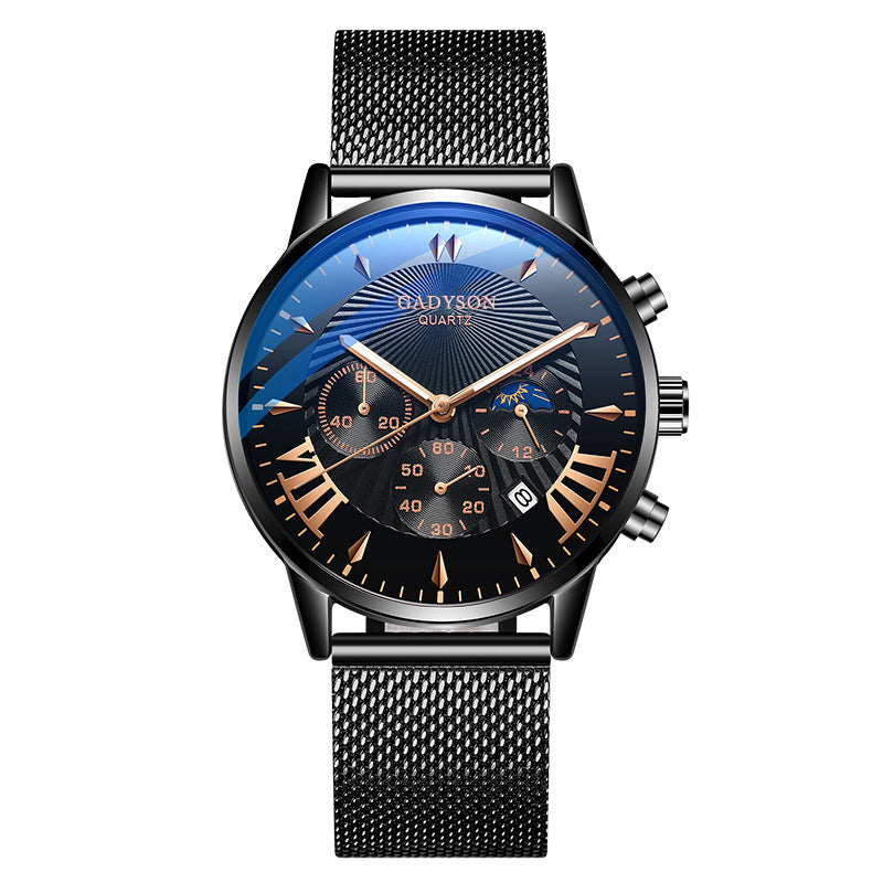 Men's watch high-end buckle steel watch