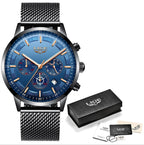Men's personality fashion trend casual waterproof moon phase quartz watch