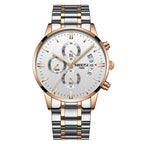 Men Watch Chronograph Sport Mens Waterproof Full Steel Quartz watch