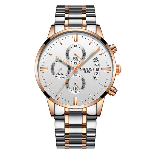 Men Watch Chronograph Sport Mens Waterproof Full Steel Quartz watch
