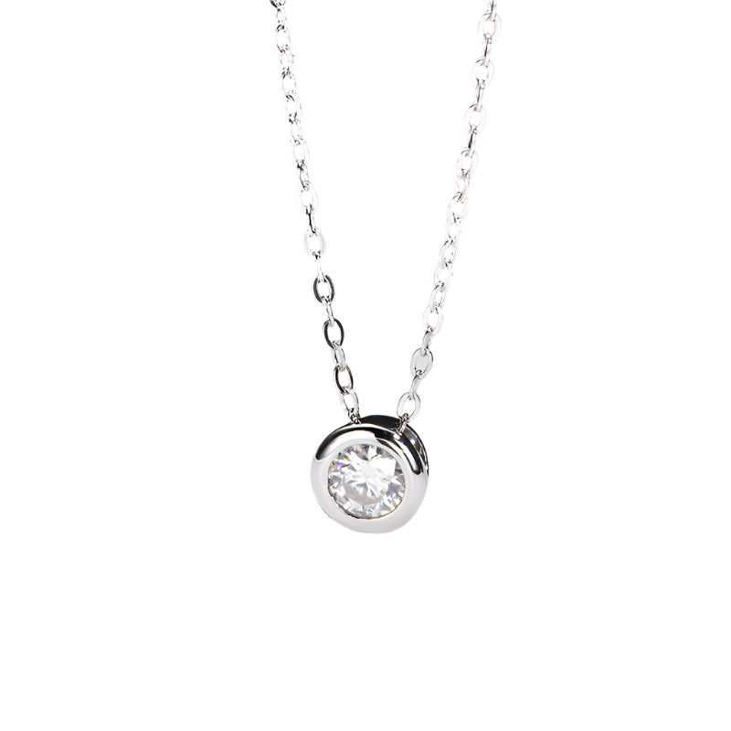 Karat Moissanite Necklace S925 Sterling Silver Pendant