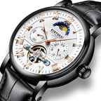 Orologi da polso da uomo alla moda con tourbillon vuoto, orologio da polso meccanico automatico