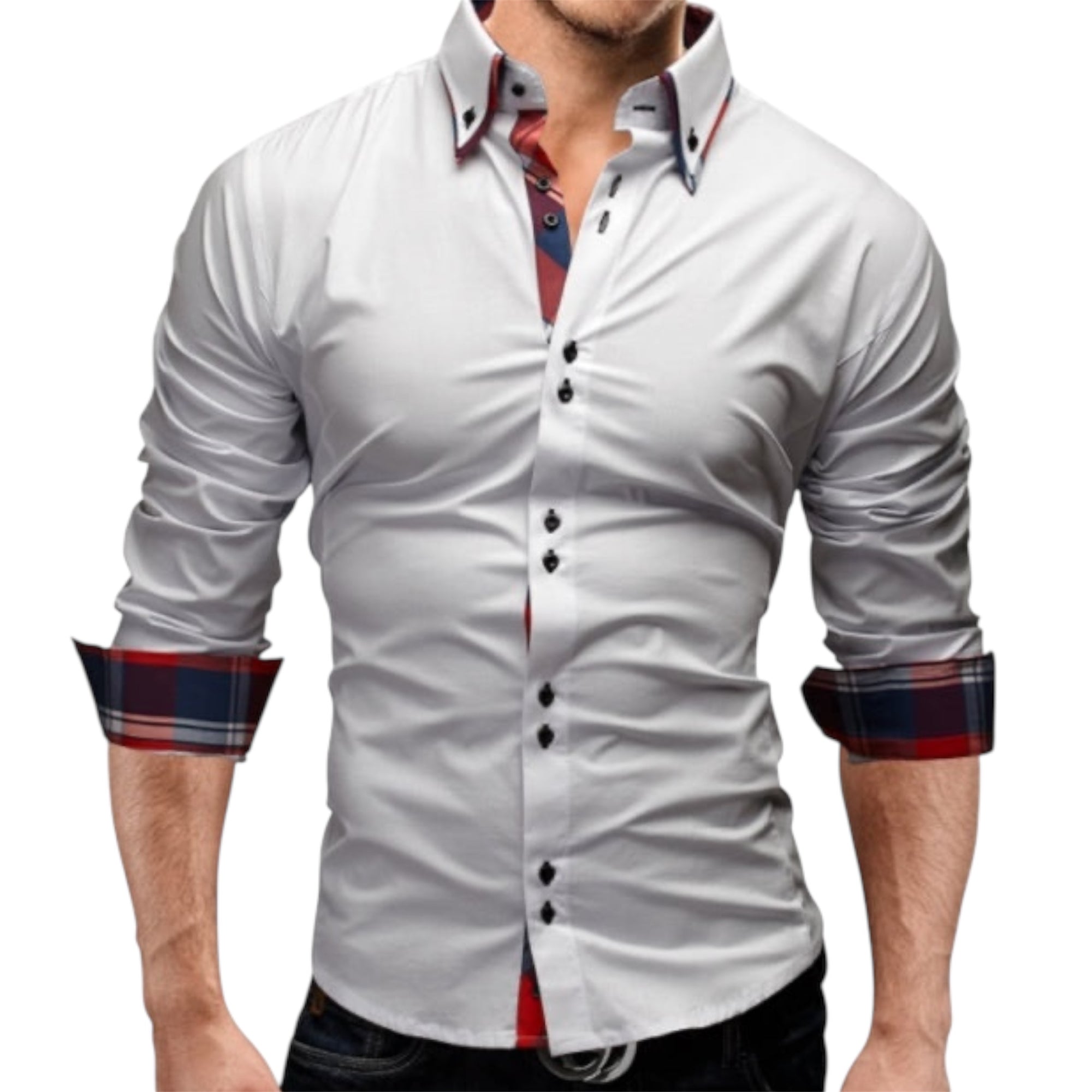 Men's Fashionable Casual Shirt Solid Color Cotton Polyester Stylish Classic Fashion Inner Slim Fit Men's Casual Shirt