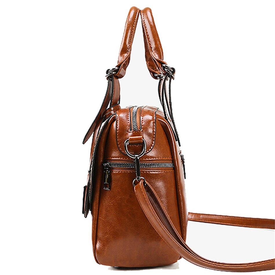 Women Large Capacity Handbag Original Leather Shoulder Messenger Bag Single handle Women's Shoulder Bag