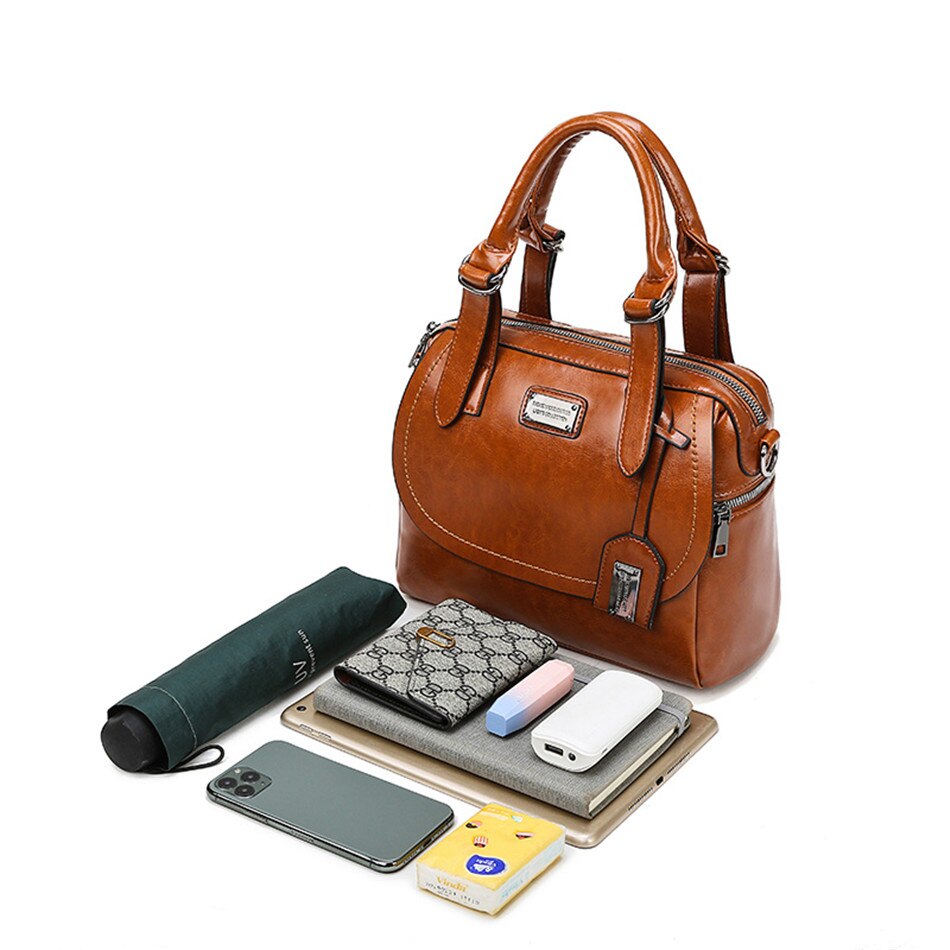 Women Large Capacity Handbag Original Leather Shoulder Messenger Bag Single handle Women's Shoulder Bag