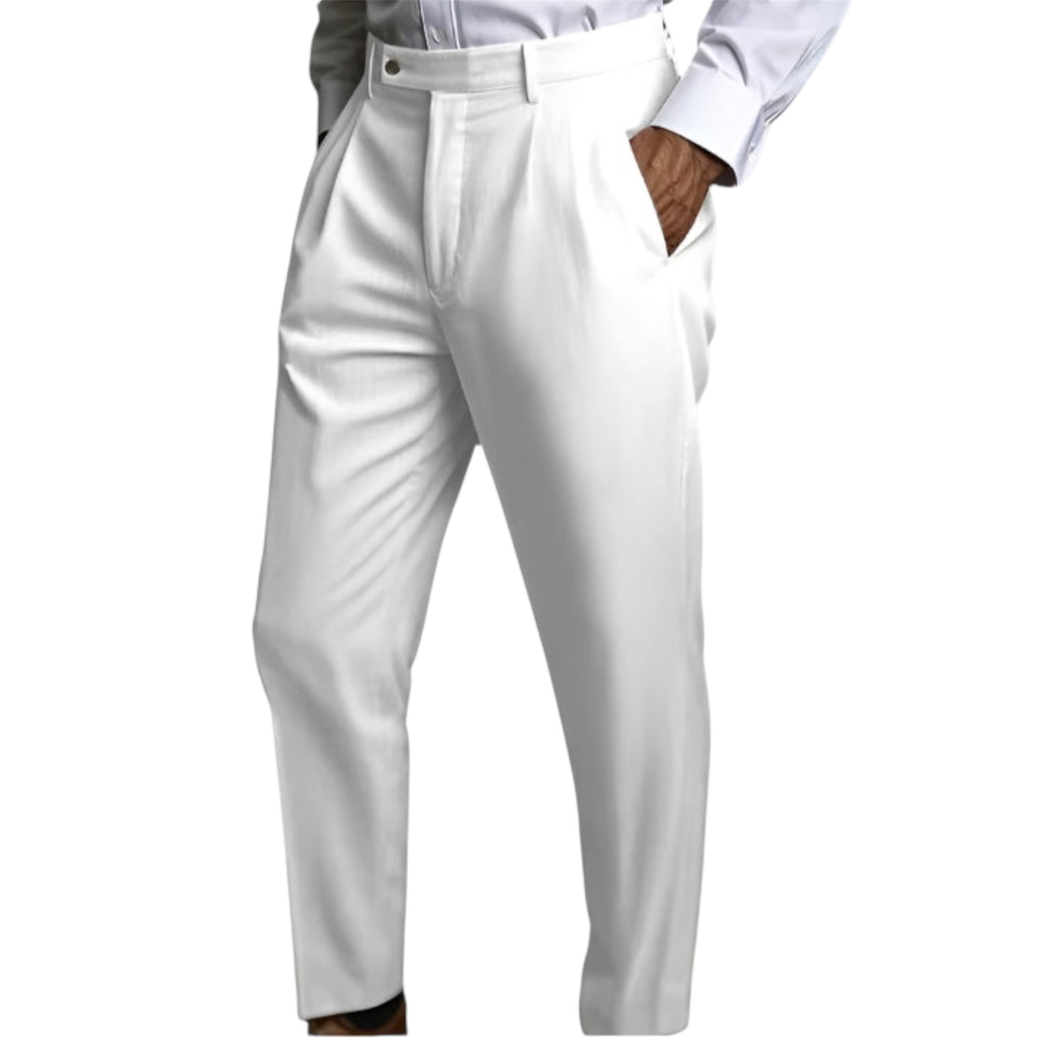 Heren modieuze zakelijke casual formele broek effen kleur middelhoge taille linnen zak plat comfortabele ademende herenbroek