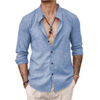 Heren cardigan met opstaande kraag en lange mouwen, herentop