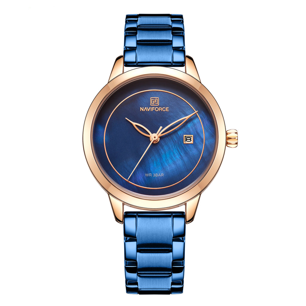 NAVIFORCE Fashionable Women's Quartz Watches Simple Chronograph Date Waterproof Luxury Brand Ladies Watch