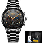 Men's personality fashion trend casual waterproof moon phase quartz watch