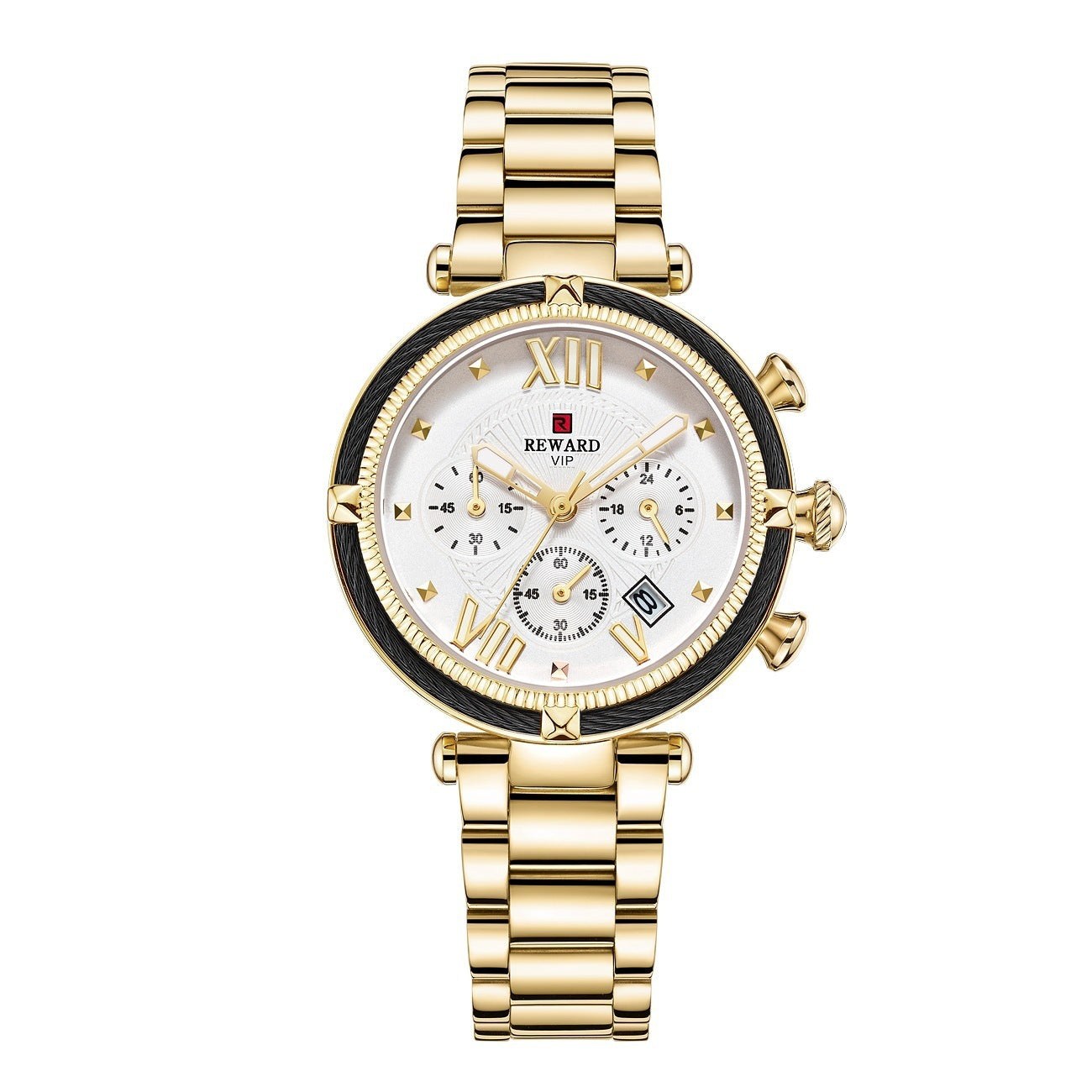 REWARD Dames Luxe Quartz Horloges Hoge Kwaliteit Roestvrijstalen Band Waterdicht Lichtgevend Dames Quartz Polshorloge