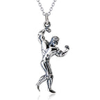 Muscle Pendant 925 Sterling Silver Necklace