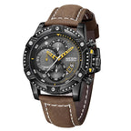 Heren quartzhorloge, casual, modieus leren horloge