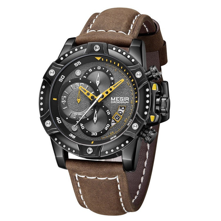 Orologio al quarzo da uomo, orologio casual alla moda in pelle