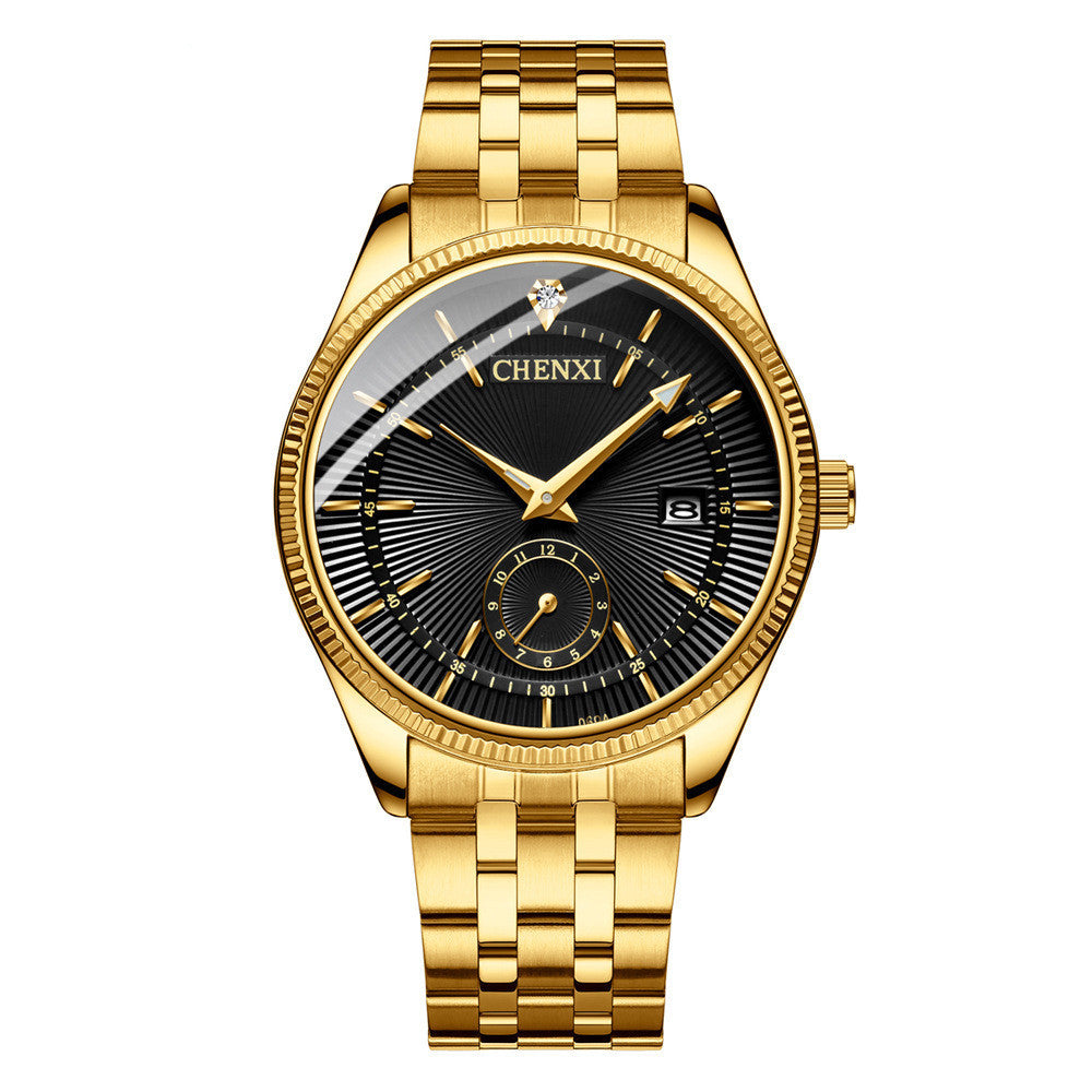 CHENXI Luxury Couple fashion quartz watch steel band watch Rhinstone Crafted Luminous Waterproof Couple Quartz Watch - Acquisti Online