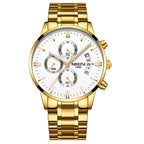 Men Watch Chronograph Sport Mens Waterproof Full Steel Quartz watch