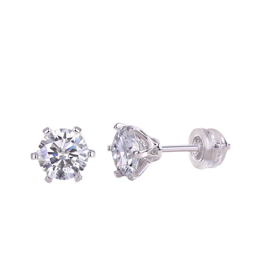 Quiet Luxury Fashion Diamond Earrings Stud Set With Mosan Diamond Silver Ornaments
