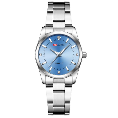 ARLANCH Orologio da polso da donna di lusso in acciaio inossidabile con quadrante piccolo al quarzo e strass.