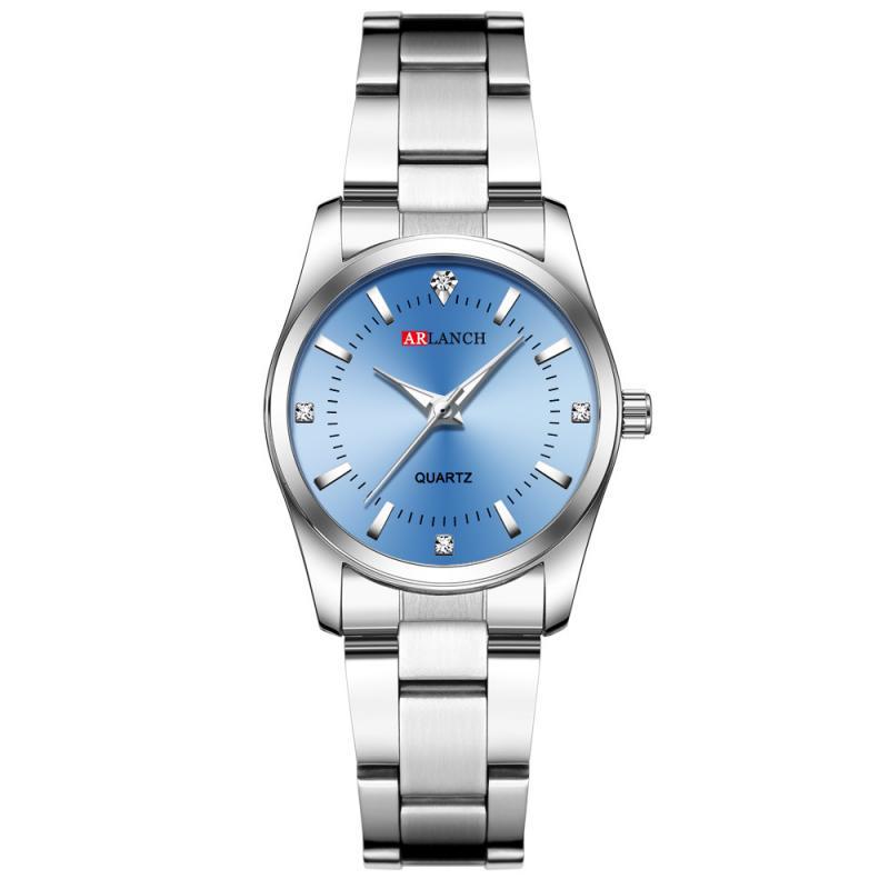 ARLANCH Orologio da polso da donna di lusso in acciaio inossidabile con quadrante piccolo al quarzo e strass.