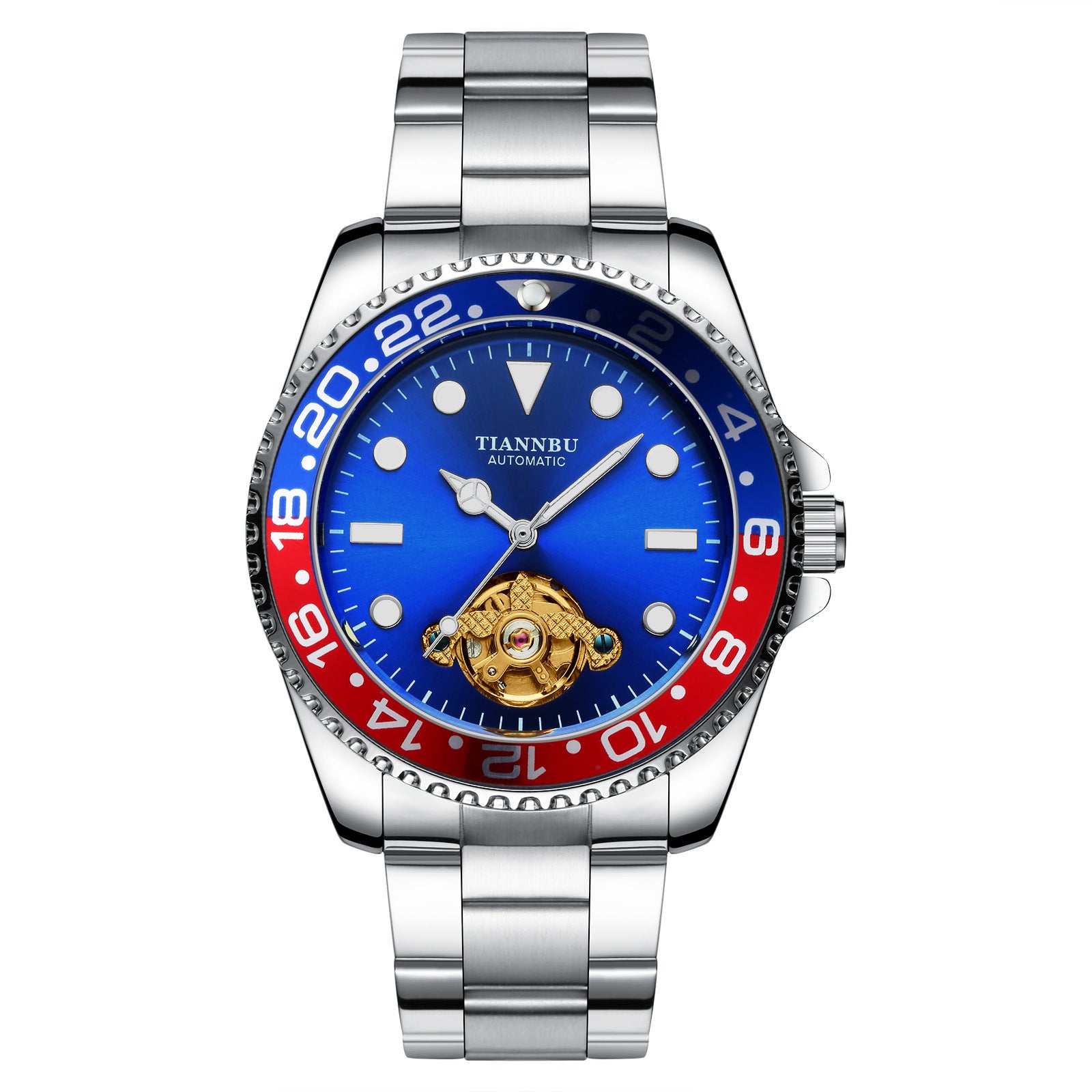 Tiannbu Men's Fashion Watch Automatic Mechanical Movement Watch Waterproof Steel Band Man Watch - Acquisti Online