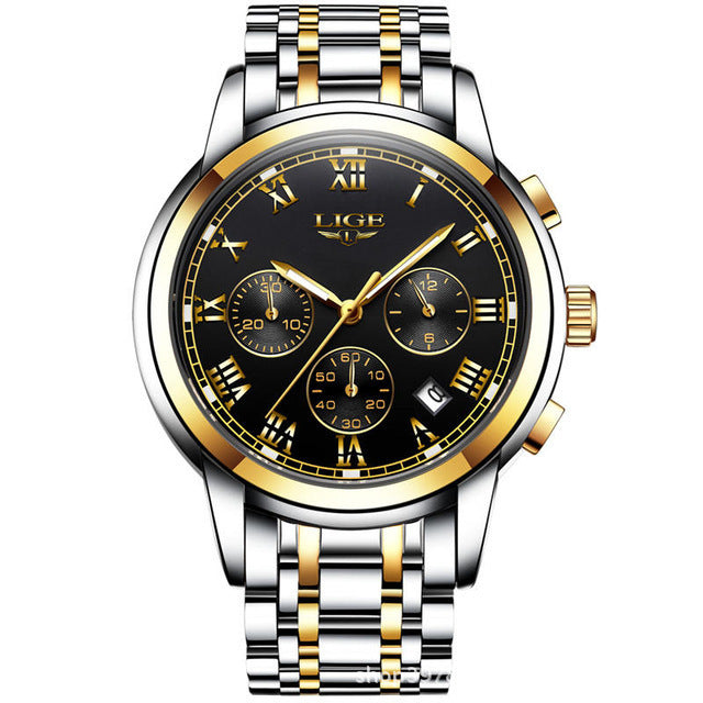 Men's personality fashion trend casual waterproof moon phase quartz watch