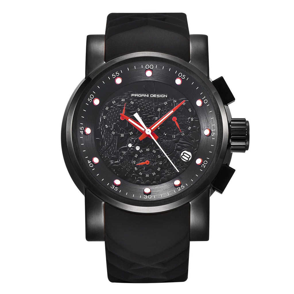 Siliconen heren outdoorhorloge met kalender sporthorloge