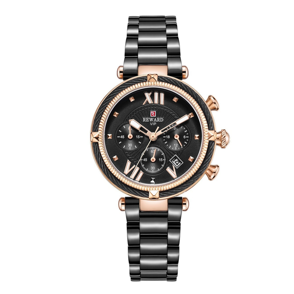 REWARD Women Luxury Quartz Watches High Quality Stainless Steel Strap Waterproof Luminous Ladies Quartz Wrist Watch