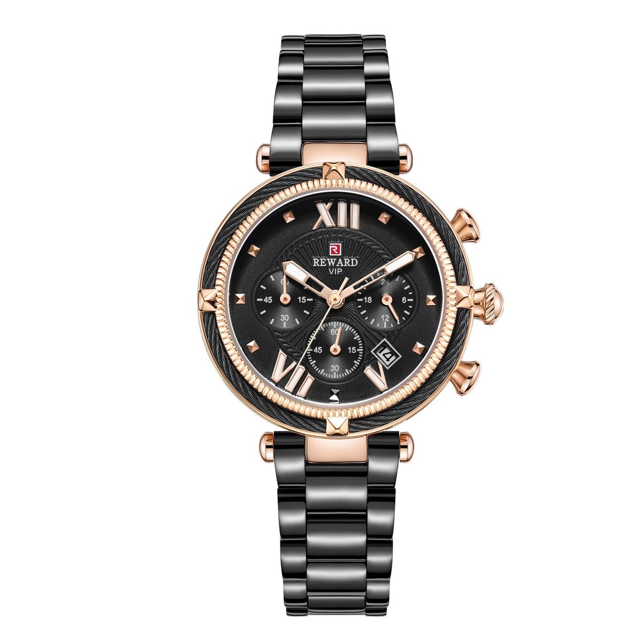 REWARD Dames Luxe Quartz Horloges Hoge Kwaliteit Roestvrijstalen Band Waterdicht Lichtgevend Dames Quartz Polshorloge