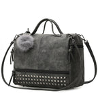 Fashionable Women's Hand Bag Pillow Bag European and American Fashion Large Capacity Matte Rivet Big Shoulder Bag